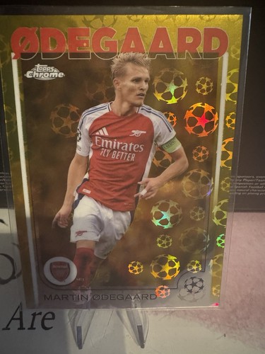 2024-25 Topps Chrome UCL Logofractor Martin Odegaard Gold /50 1 card incuded