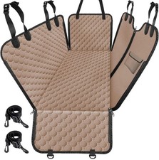 Mancro Back Seat Pet Cover for Dogs, Waterproof Dog Hammock for Car, Khaki  ...