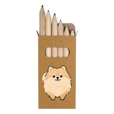 6 x 'Chibi Style Pomeranian' Short Colour Pencils PE00089378