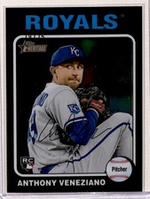 2024 Topps Heritage Black Chrome Anthony Veneziano RC 19/75 Kansas City Royals