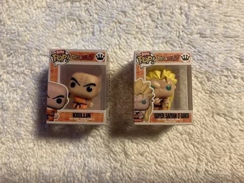 Funko Bitty Pop Mini Figure DBZ Dragon Ball Z Krillin & Super Saiyan 3 Goku Lot