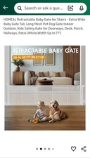 HOMEAL Retractable Baby Gate (ZOO PATTERN, Width Up to 71")