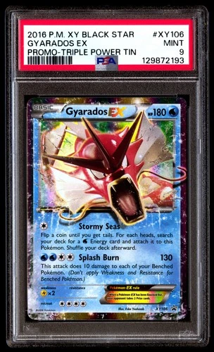 PSA 9 Gyarados EX Xy106 Triple Power Tin Black Star Promo Pokemon