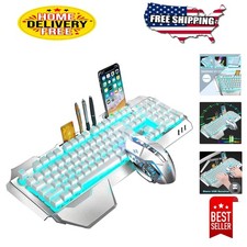 Dynamic Wireless Keyboard and Mouse Duo with Waterproof Design and LED Effects