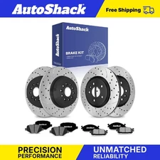 Front Rear Drilled Slotted Brake Rotors Ceramic Pads for Ford Explorer V6