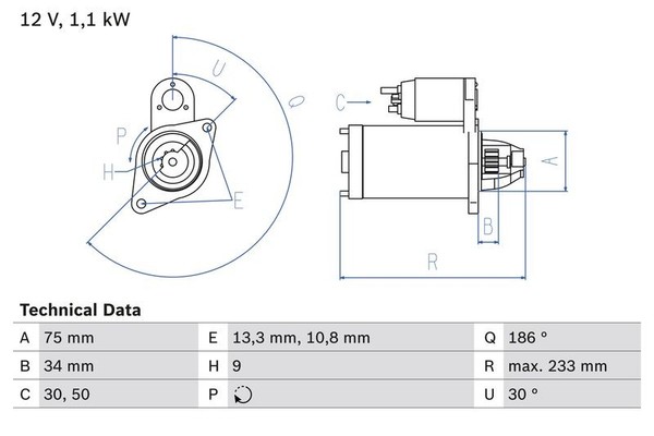 Starter Bosch 0 986 025 610 FÜR Honda Anlasser Startmotor-image
