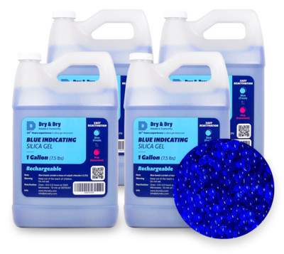 4 Gallon(30 LBS) ''Dry & Dry'' Premium Blue Indicating Silica Gel Desiccant Beads