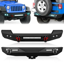 Full Width Front / Rear Bumper Combo for 07-2018 Jeep Wrangler JK JKU Unlimited