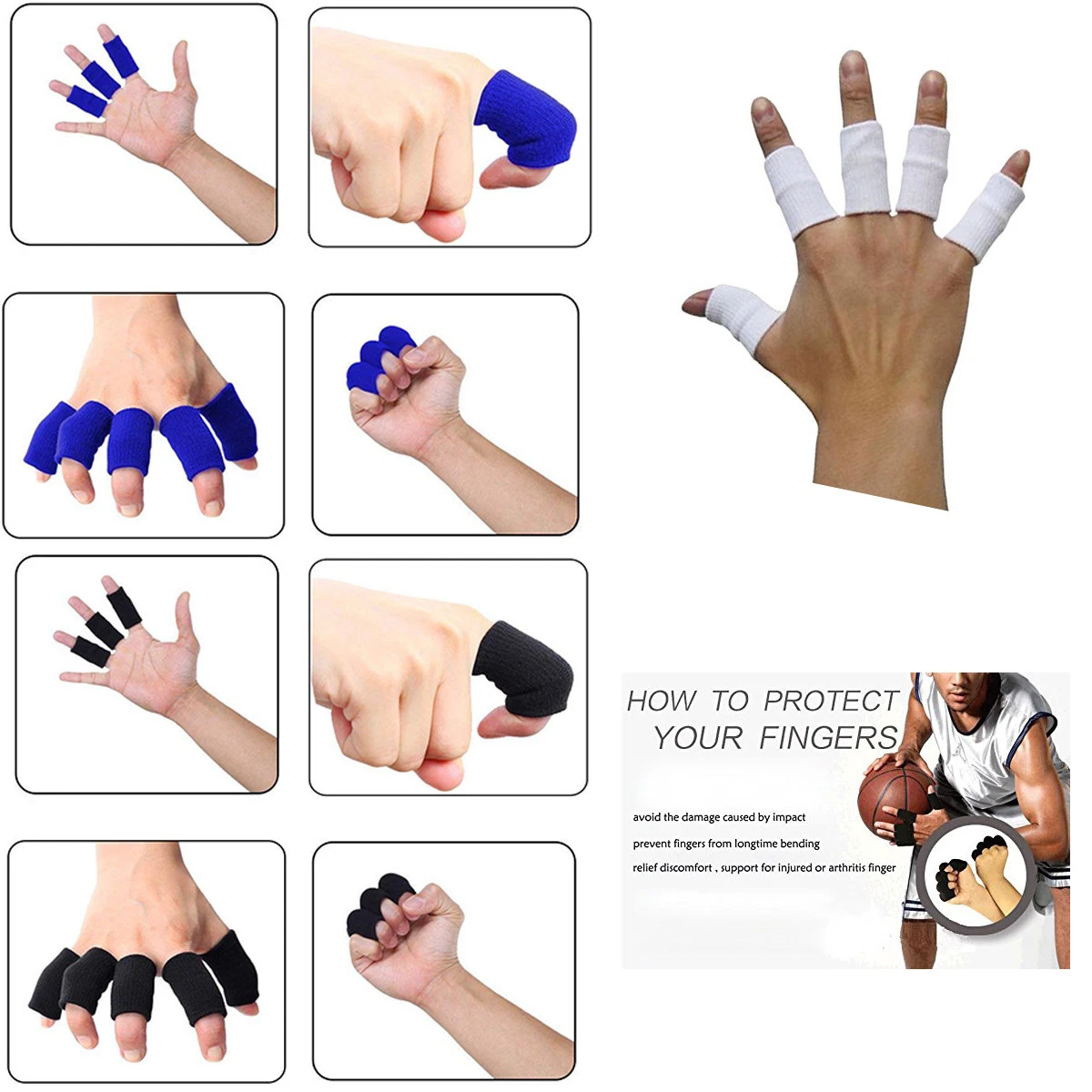 Finger Sleeve Guard Support Bandage Arthritis Pads Trigger Fingers Sports  Aid