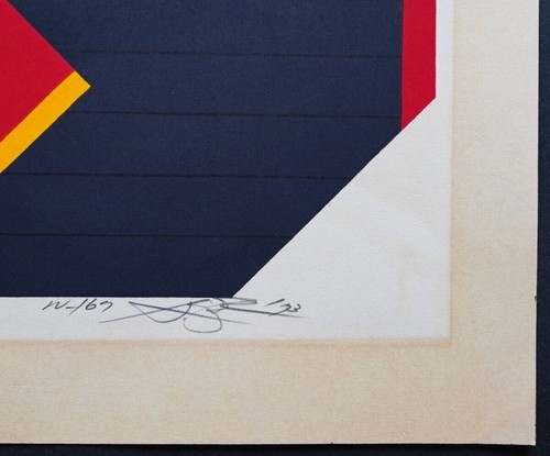 Akira Kurosaki " Secret Codes 6 " 1973 Woodblock Print Autograph - Picture 4 of 7