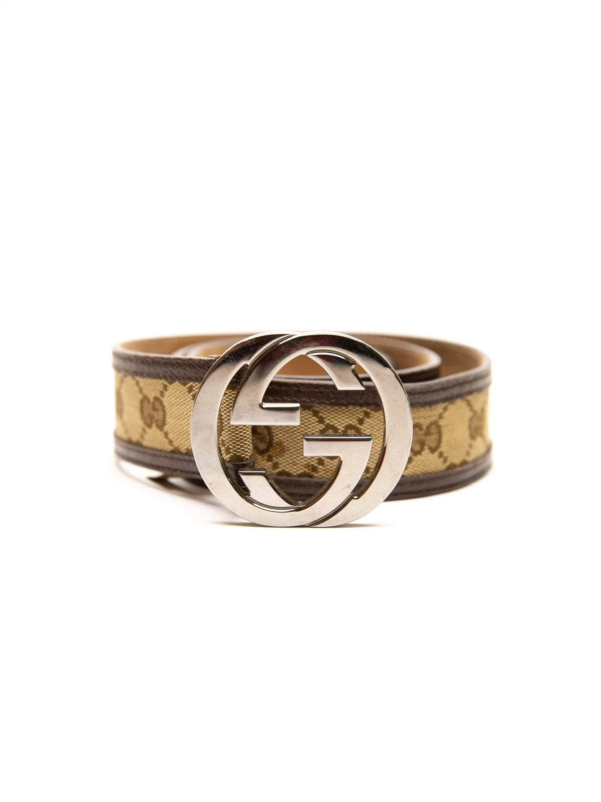 Ceinture homme Gucci GG monogramme en cuir marron