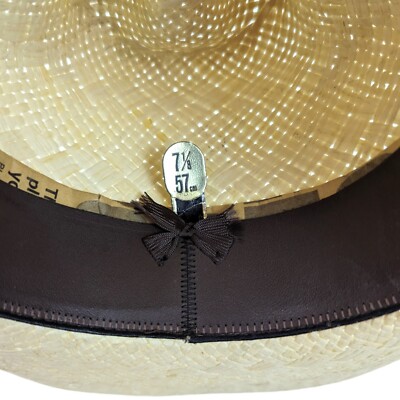 Biltmore Western Cowboy Hat Straw Feather Leather Band 7 1/8  display picture 2