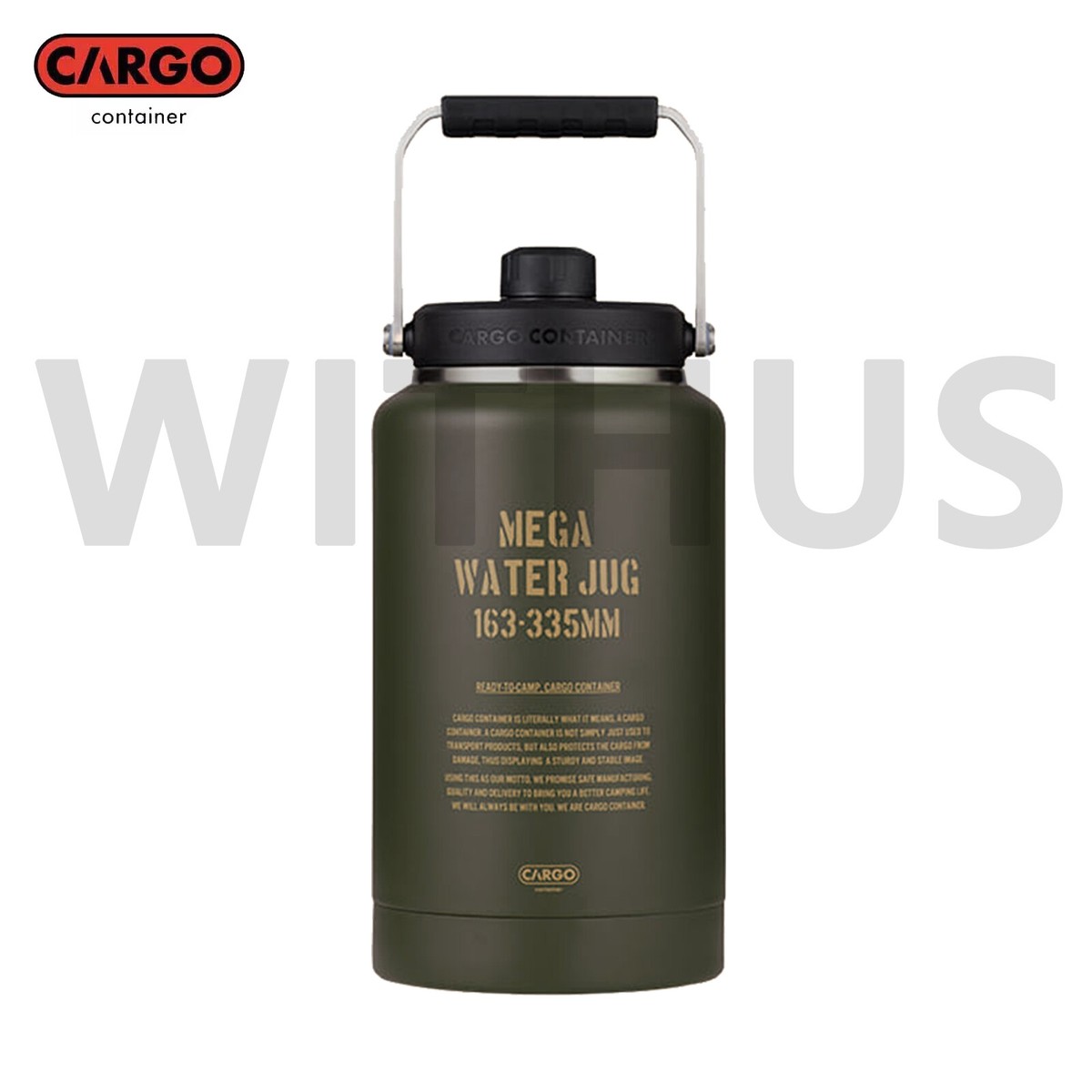 CARGO CONTAINER Mega Water Jug 3.8L for Camping Oudoor - 4colors 