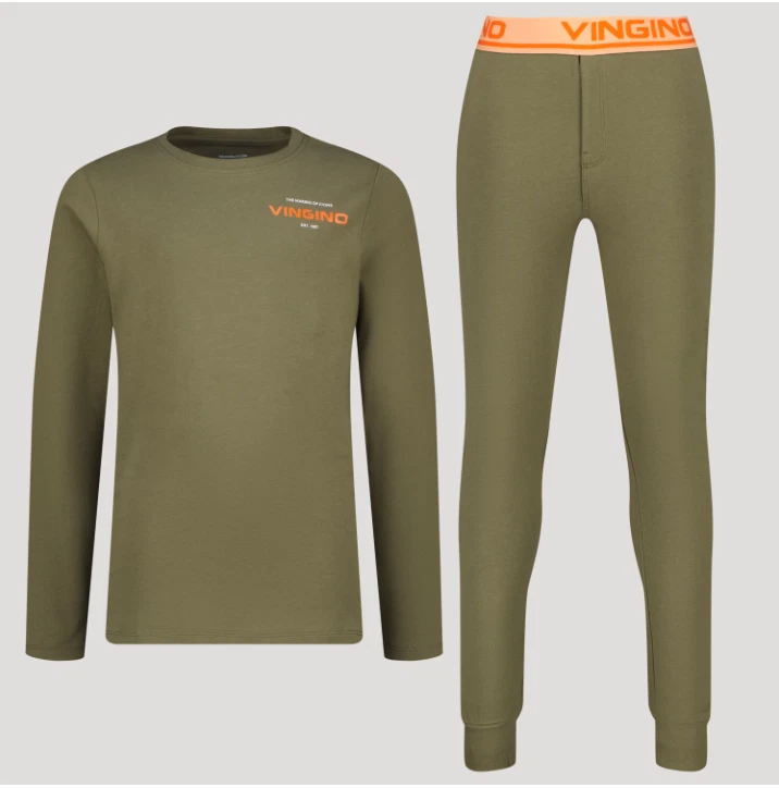 Vingino Pyjama Schlafanzug WOSE Khaki Oliv 146 152 158 164 170 176