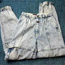 Vintage 80s Maneuvers Air Patrol Acid Wash Jeans AC Slater Style Cargo Denim 27