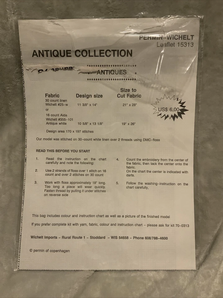 PERMIN OF COPENHAGEN Leaflet 150313 - ‘Antique collection’ Cross Stitch Pattern - Image 2 of 3