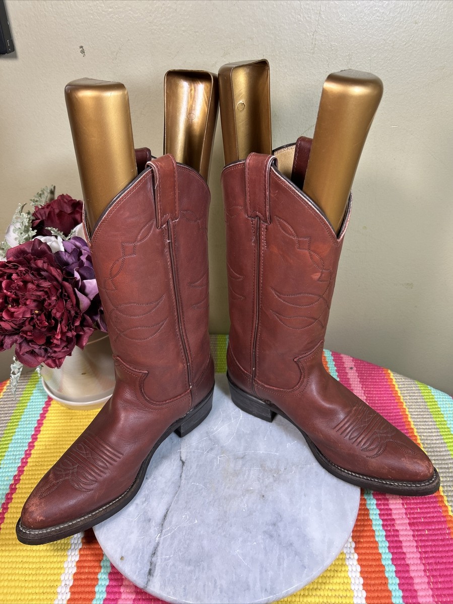 Bottes De Cowboy Justin En Cuir Rouge - Femme - Pointure 6.5B (37 EU) - USA