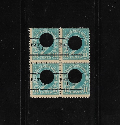 IL Precancels: Batavia; Smith Silent Type A; 11c 1922 Definitive #563; Blk/4