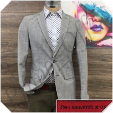 John Varvatos Mens Blazer Sport Coat 2 Button Casual Jacket Size 36R Cotton Suit