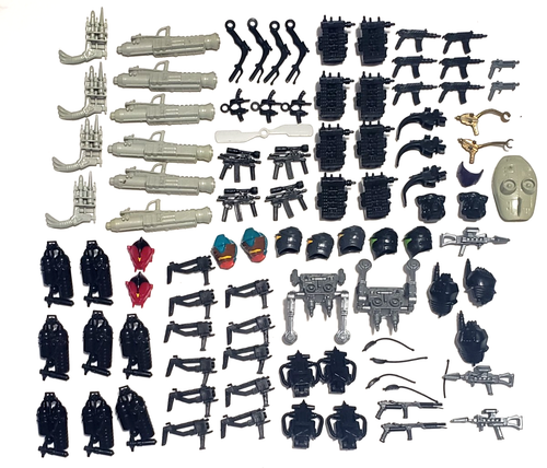 GI JOE COBRA VINTAGE 1988-89 ARMY BUILDER VIPER WEAPONS PARTS LOT GUNS HELMETS