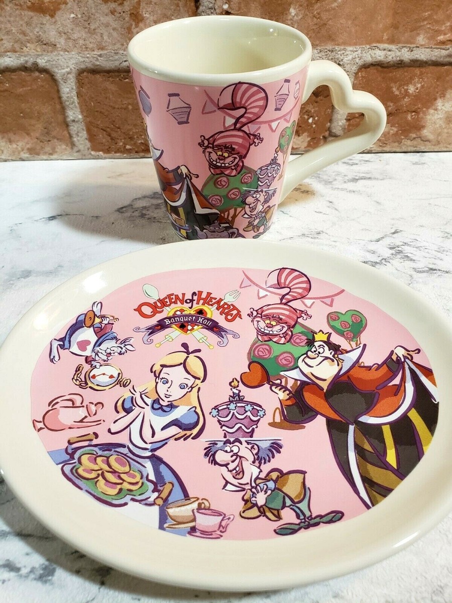 Tokyo Disneyland Alice in Wonderland Tea Cup and Plate SET Ceramic