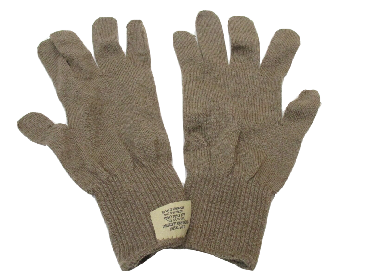 NEW USGI ARMY BROWN WORK/RAPPEL GLOVE INSERTS COLD WEATHER