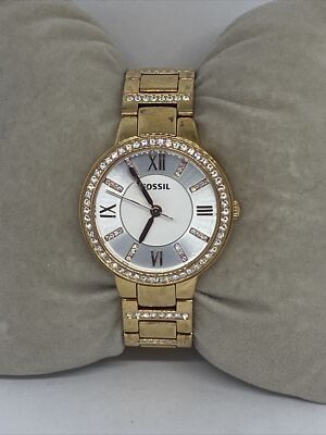 Fossil Virginia ES3284 Women's Rose-Tone Stainless Steel Analog