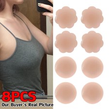 4 Pairs Nippies Nipple Cover Sticky Adhesive Silicone Nipple Pasties for Women