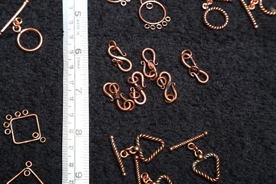1573 grams of Pure Unique Indian Copper Clasps, Many Styles & Sizes