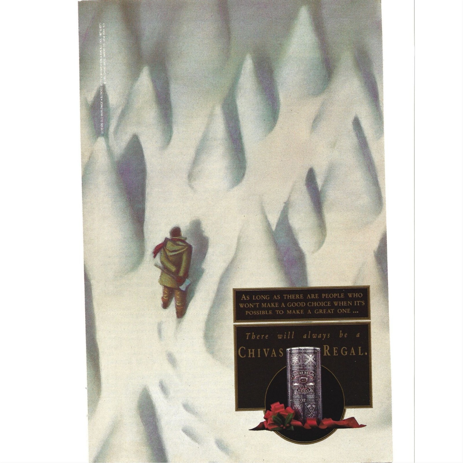 Chivas Regal Christmas Tree 1990s Vintage Print Ad