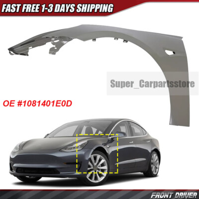 Fender Panel For 2017-2023 Tesla Model 3 Front Driver LH Side Primed 1081401E0D