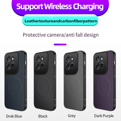 For Motorola Edge 50 Neo, Phone Case Carbon Fiber Magnetic Shockproof Soft Cover