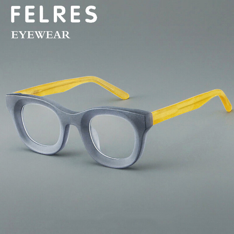Oval Acetate Frame Eyeglasses For Men Women Clear Lens Retro Glasses Frames New