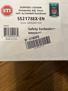 Safety Technology Int'l STI SS2178EX-EN Stopper Station Green Emergency Exit 