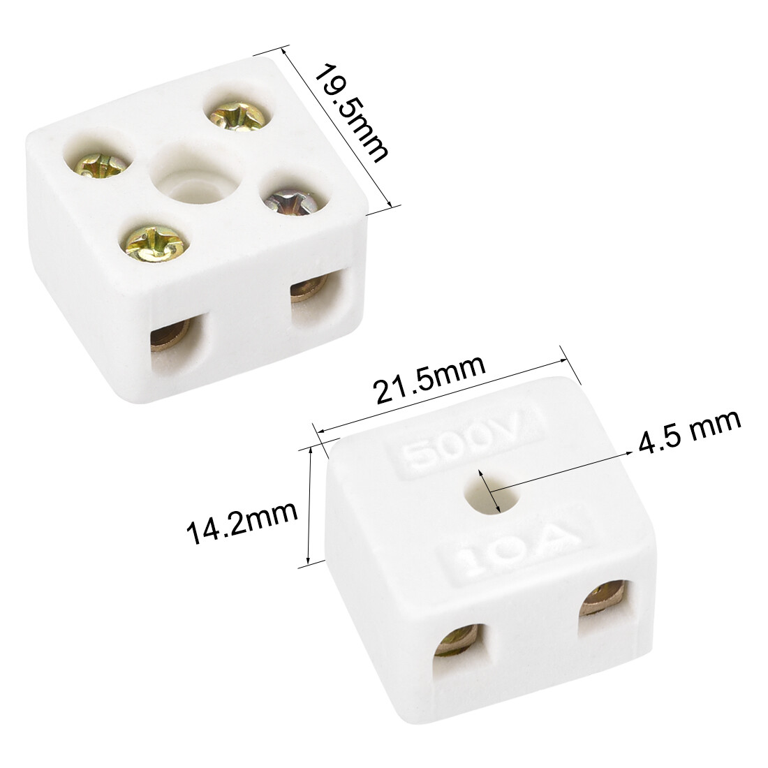 2 x 2 Way Ceramics Terminal Blocks High Temp Porcelain Ceramic