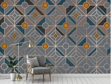 3D Graphic Circle G14508 Wallpaper Wall Murals Removable Self-adhesive Honey