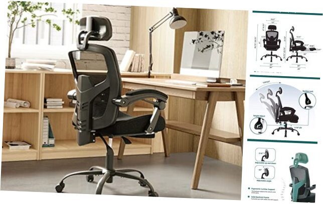 Ergonomic High-Back Mesh Office & Gaming Chair in Black-image
