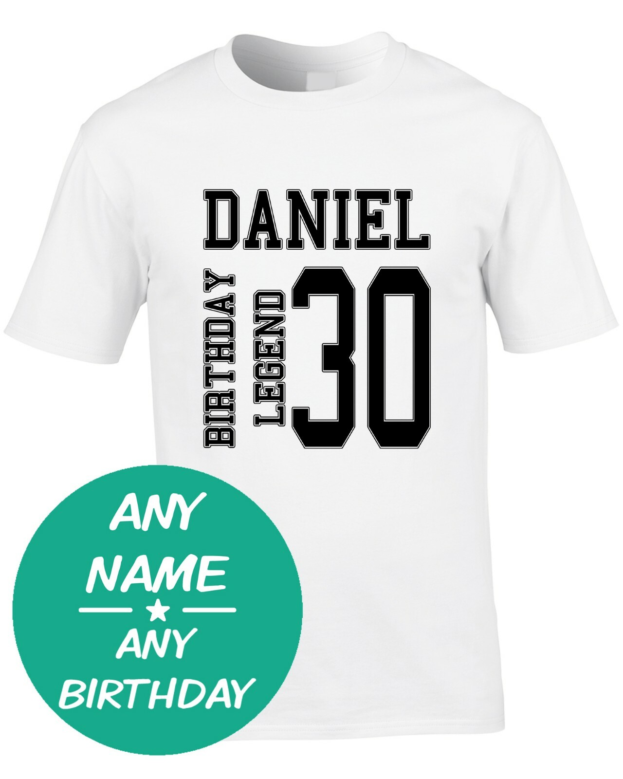 ALTRA T shirt bianca uomo leggenda compleanno stampa idea regalo qualsiasi anno nome personalizzato 30°