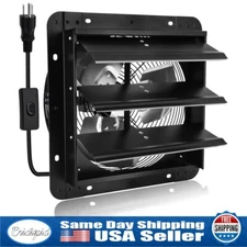 10/12/14" Shutter Exhaust Fan High Speed Aluminum Wall Mounted Attic Exhaust Fan