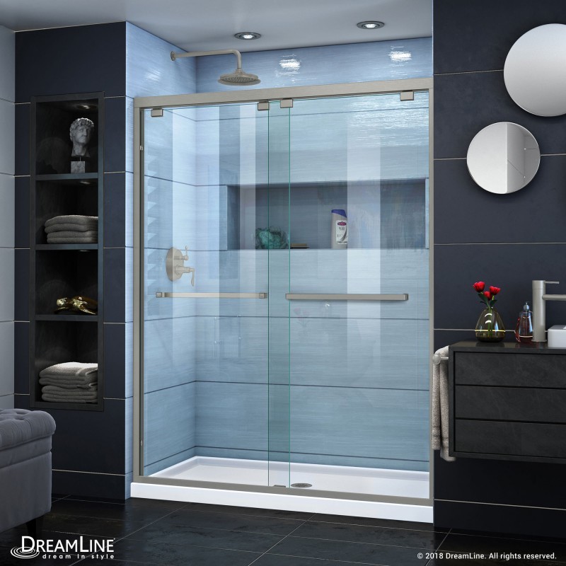 Encore 56-60 in. W x 76 in. H Semi-Frameless Bypass Shower Door | eBay