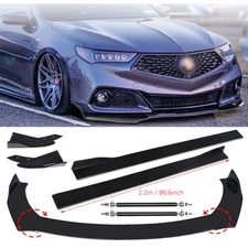 Front Bumper Lip Spoiler Splitter Glossy Black Extension FITS ACURA TLX SEDA