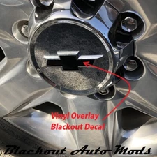 Center Cap Wheel Emblem Bowtie Blackout Decal For 2020-26 Chevy Silverado 2500