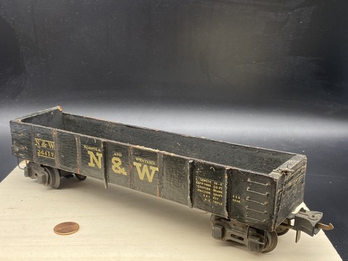 Vintage O Scale Wooden Norfolk & Western Gondola Rail Car - Picture 3 of 6