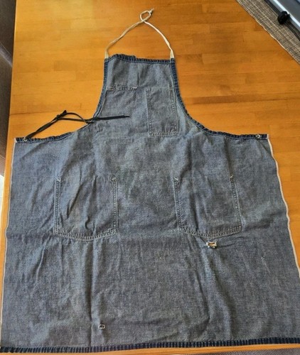 Vintage Sears Roebuck & Co Union Made Indigo Blue Denim Work Apron #2 - Picture 9 of 9