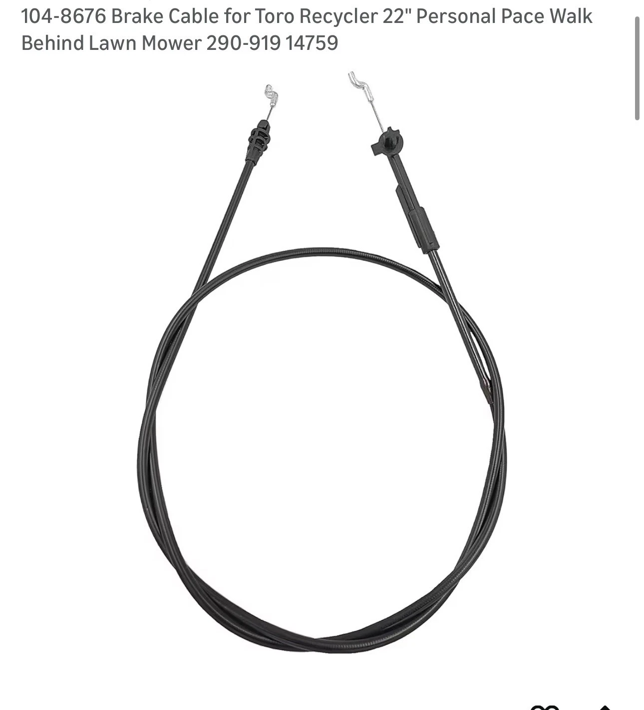 Toro 104-8676 Brake Cable