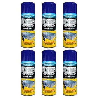 6er Pack Sprühfarbe verzinkt Effekt Metall Korrosionsschutz Beschichtung Aerosol 400ml