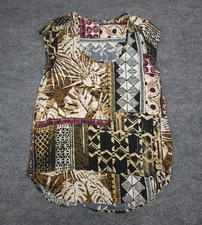 JAMS WORLD Sleeveless Top Shirt Women's Small Abstract AOP Geometric USA