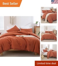 Lightweight and Warm California King Comforter Set - Rust Boho Bedding Essential