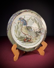 Colin Kellam Studio Pottery Wall Plate — Mallard Duck — 19cm - With Stand - VGC