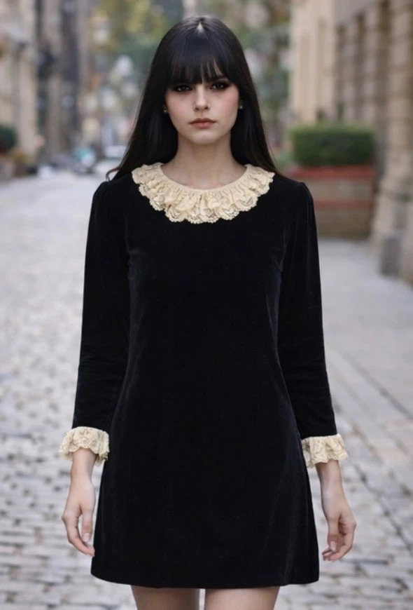 Black Velvet 1960s Vintage Dresses for Women for sale | eBay